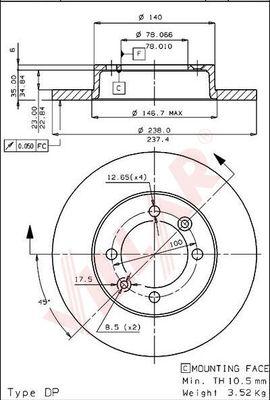 Villar 628.1105 - Disque de frein cwaw.fr