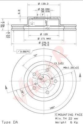 Villar 628.1106 - Disque de frein cwaw.fr