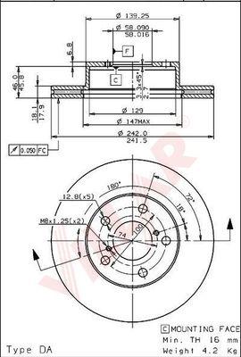 Villar 628.1108 - Disque de frein cwaw.fr