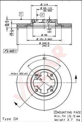 Villar 628.1107 - Disque de frein cwaw.fr