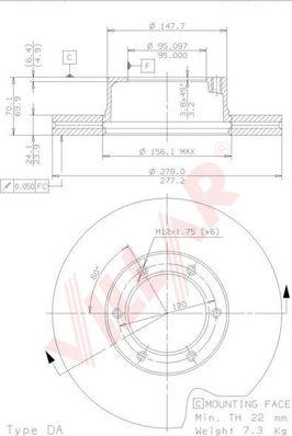 Villar 628.1117 - Disque de frein cwaw.fr