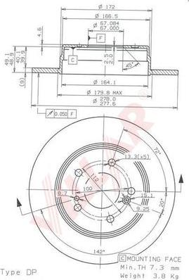 Villar 628.1186 - Disque de frein cwaw.fr