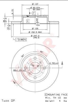 Villar 628.1135 - Disque de frein cwaw.fr