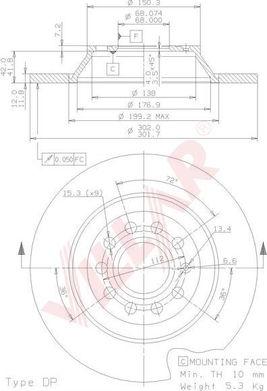 Villar 628.1840 - Disque de frein cwaw.fr