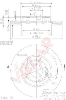 Villar 628.1850 - Disque de frein cwaw.fr