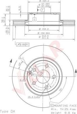 Villar 628.1857 - Disque de frein cwaw.fr