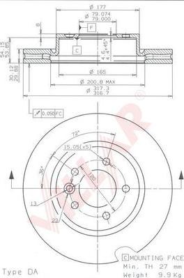 Villar 628.1864 - Disque de frein cwaw.fr