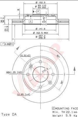 Villar 628.1805 - Disque de frein cwaw.fr