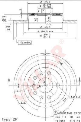 Villar 628.1819 - Disque de frein cwaw.fr