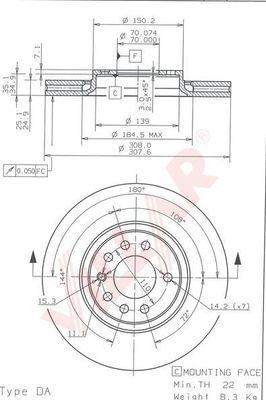 Villar 628.1810 - Disque de frein cwaw.fr