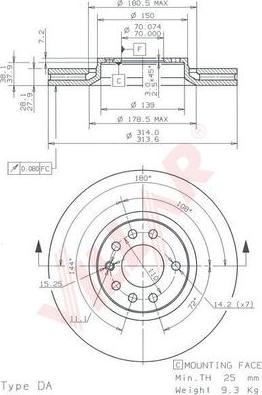 Villar 628.1889 - Disque de frein cwaw.fr