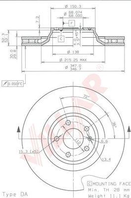 Villar 628.1880 - Disque de frein cwaw.fr