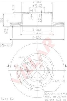 Villar 628.1839 - Disque de frein cwaw.fr