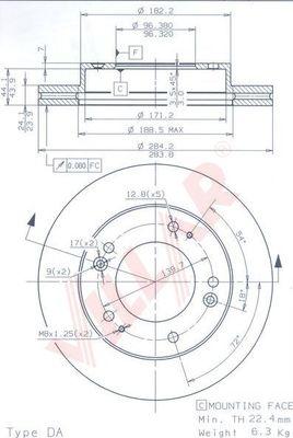 Villar 628.1826 - Disque de frein cwaw.fr