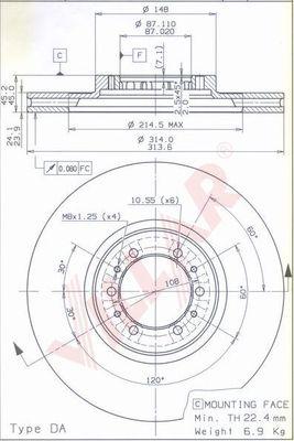 Villar 628.1820 - Disque de frein cwaw.fr