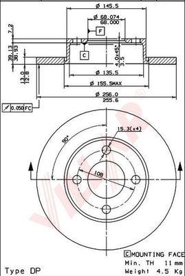 Villar 628.1821 - Disque de frein cwaw.fr