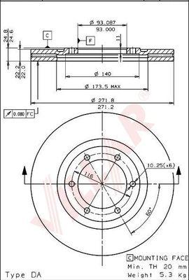 Villar 628.1873 - Disque de frein cwaw.fr