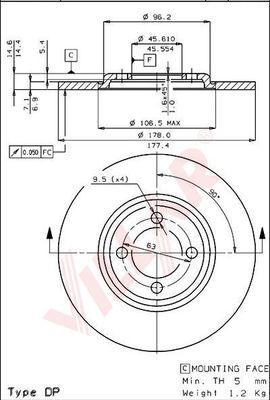 Villar 628.1396 - Disque de frein cwaw.fr