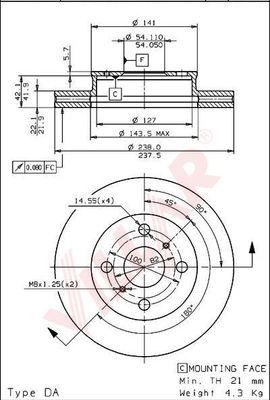 Villar 628.1398 - Disque de frein cwaw.fr