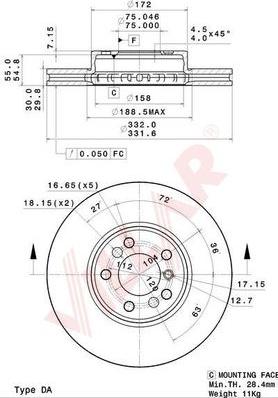 Villar 628.1392 - Disque de frein cwaw.fr