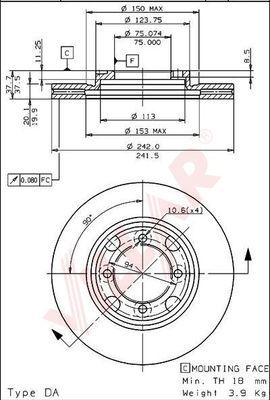 Villar 628.1355 - Disque de frein cwaw.fr