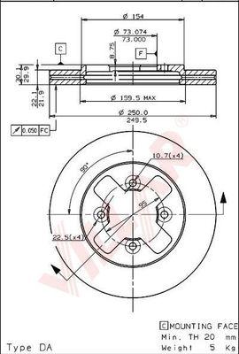 Villar 628.1309 - Disque de frein cwaw.fr