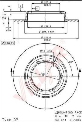 Villar 628.1380 - Disque de frein cwaw.fr