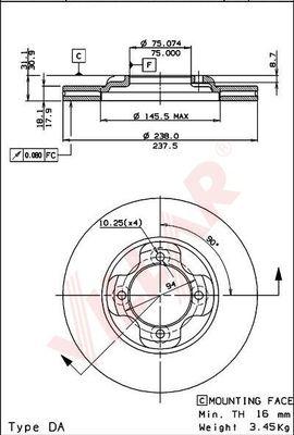 Villar 628.1321 - Disque de frein cwaw.fr