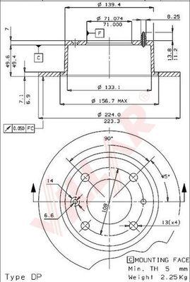 Villar 628.1374 - Disque de frein cwaw.fr