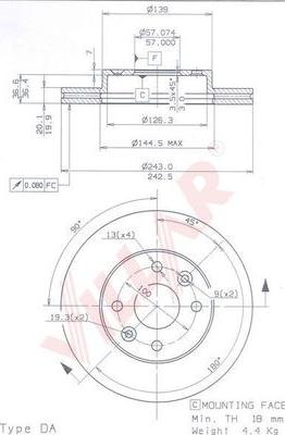 Villar 628.1370 - Disque de frein cwaw.fr