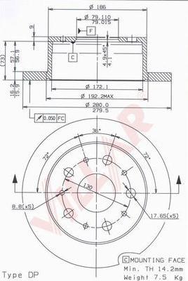 Villar 628.1371 - Disque de frein cwaw.fr