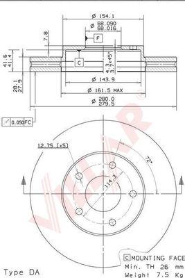 Villar 628.1290 - Disque de frein cwaw.fr