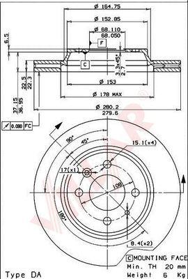 Villar 628.1259 - Disque de frein cwaw.fr