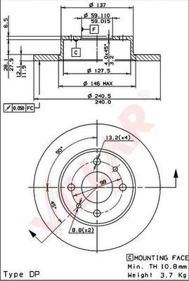 Villar 628.1258 - Disque de frein cwaw.fr