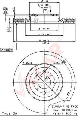 Villar 628.1257 - Disque de frein cwaw.fr