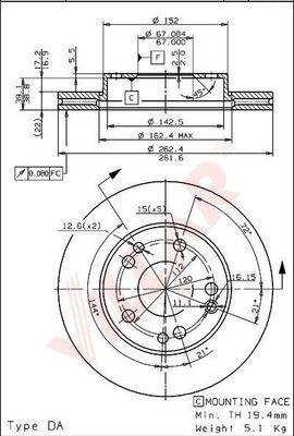 Villar 628.1211 - Disque de frein cwaw.fr