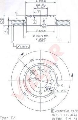 Villar 628.1275 - Disque de frein cwaw.fr