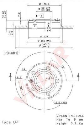 Villar 628.1799 - Disque de frein cwaw.fr