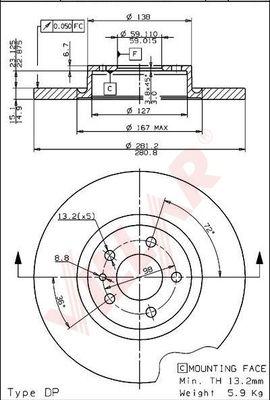 Villar 628.1741 - Disque de frein cwaw.fr