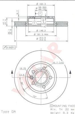 Villar 628.1758 - Disque de frein cwaw.fr