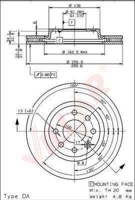 Villar 628.1761 - Disque de frein cwaw.fr