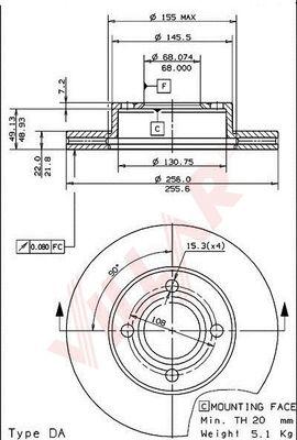 Villar 628.1713 - Disque de frein cwaw.fr