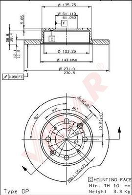 Villar 628.1717 - Disque de frein cwaw.fr