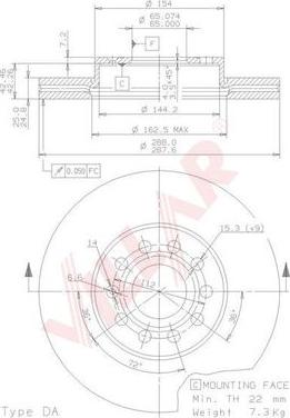 Villar 628.1780 - Disque de frein cwaw.fr