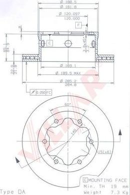 Villar 628.1782 - Disque de frein cwaw.fr