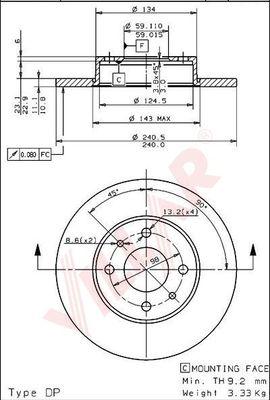 Villar 628.1731 - Disque de frein cwaw.fr