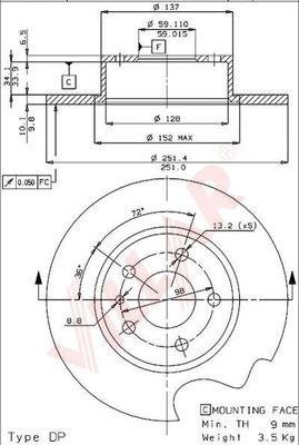 Villar 628.1733 - Disque de frein cwaw.fr