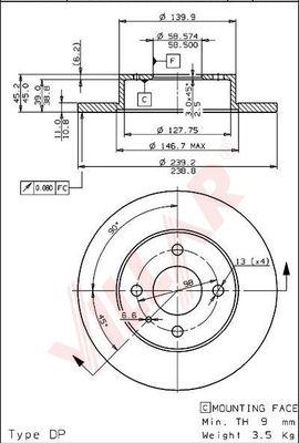 Villar 628.1737 - Disque de frein cwaw.fr