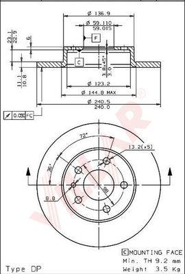 Villar 628.1728 - Disque de frein cwaw.fr