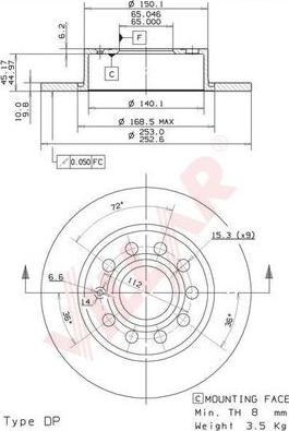 Villar 628.1779 - Disque de frein cwaw.fr